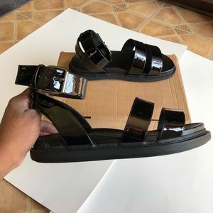 Black ankle strap sandals